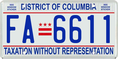 DC license plate FA6611