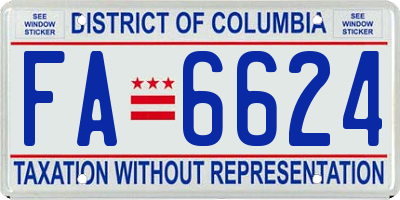 DC license plate FA6624