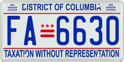 DC license plate FA6630