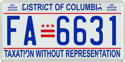 DC license plate FA6631