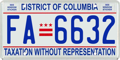 DC license plate FA6632