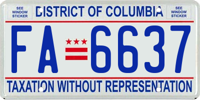 DC license plate FA6637