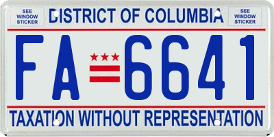 DC license plate FA6641