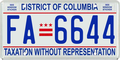 DC license plate FA6644