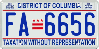 DC license plate FA6656