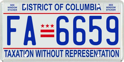 DC license plate FA6659