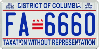 DC license plate FA6660