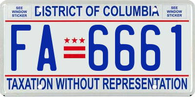 DC license plate FA6661