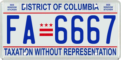 DC license plate FA6667