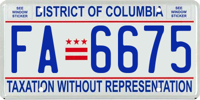 DC license plate FA6675