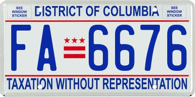 DC license plate FA6676