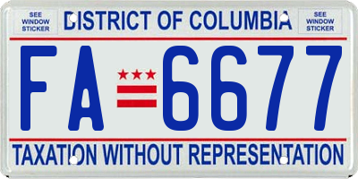 DC license plate FA6677