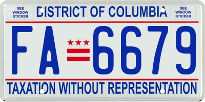 DC license plate FA6679