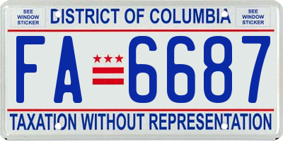 DC license plate FA6687