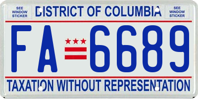 DC license plate FA6689