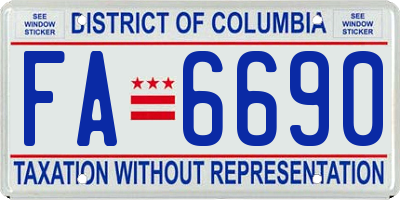 DC license plate FA6690