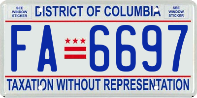 DC license plate FA6697