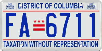 DC license plate FA6711