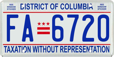 DC license plate FA6720