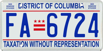 DC license plate FA6724