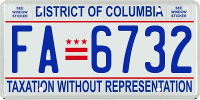 DC license plate FA6732