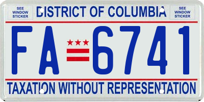 DC license plate FA6741