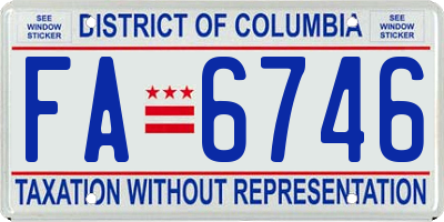 DC license plate FA6746