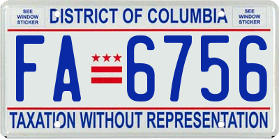 DC license plate FA6756