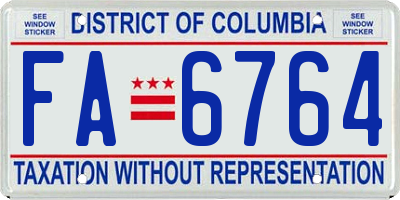 DC license plate FA6764