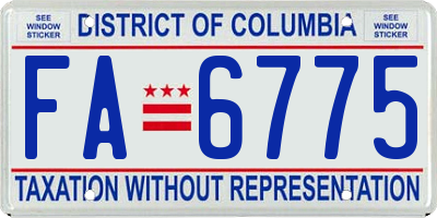 DC license plate FA6775