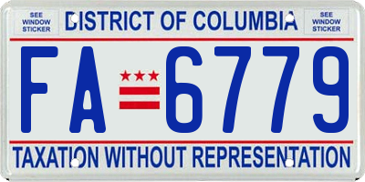 DC license plate FA6779