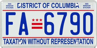 DC license plate FA6790