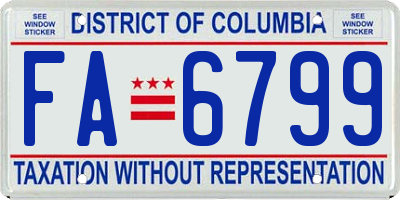 DC license plate FA6799