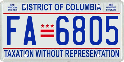 DC license plate FA6805