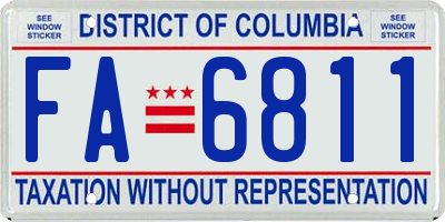 DC license plate FA6811