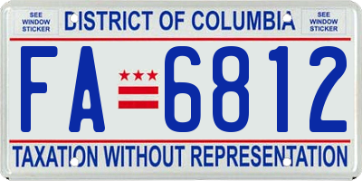 DC license plate FA6812