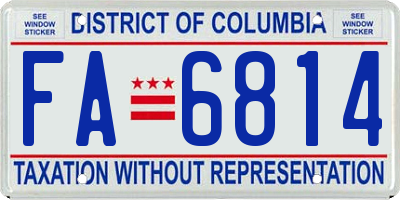 DC license plate FA6814