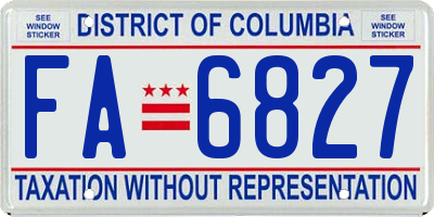 DC license plate FA6827