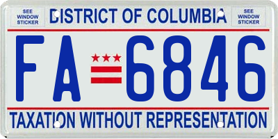 DC license plate FA6846