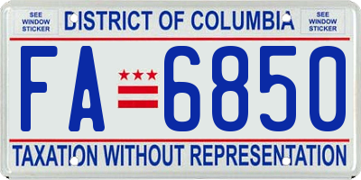 DC license plate FA6850