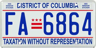 DC license plate FA6864