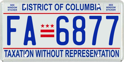 DC license plate FA6877