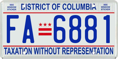 DC license plate FA6881