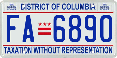 DC license plate FA6890