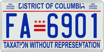 DC license plate FA6901