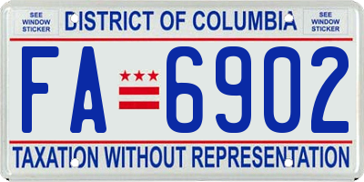 DC license plate FA6902