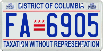 DC license plate FA6905