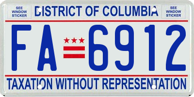 DC license plate FA6912