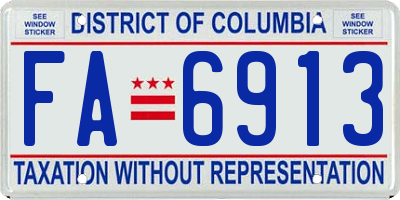 DC license plate FA6913