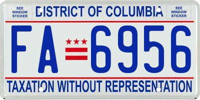 DC license plate FA6956